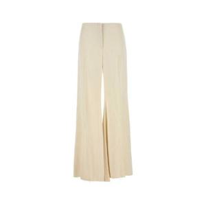 25SS 알렉산더 맥퀸 Cream satin 와이드 레그 pant 813711QEAF48010 TP566388057