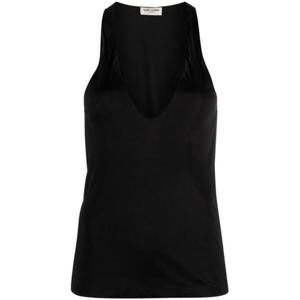 생로랑 민소매 티셔츠 770861Y7F981000 BLACK