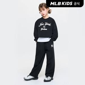 [MLB키즈 공식]26SS 스포티브 애슬레저  레이어드 맨투맨세트 (여아) NY (Black)7FS2A0261-50BKS