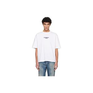 디스퀘어드2 티셔츠 화이트 밀라노 루즈 핏 티셔츠 252148M213012