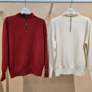 라티움 HC34 신축성좋은컬러단추깔끔한기본무지반목폴라니트 T2613sw06