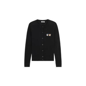 Maison Kitsune메종 키츠네 더블 폭스 헤드 패치 라운드넥 가디건 블랙 GW00544KT1036-P199