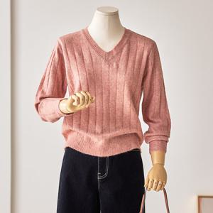 [커스텀에이블] 브이넥 골지 긴팔니트_T2601KN901A