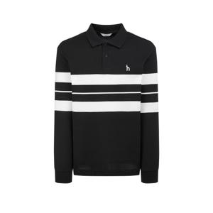 헤지스  26SS  남성 스트라이프배색 면혼방 긴팔카라티셔츠 HZTS6A204BK