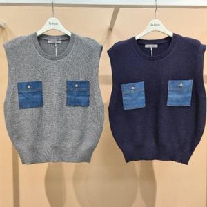 라티움 HC34 신축성좋은데님포켓짧은니트조끼 T2613vt01