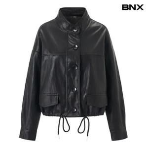 [비엔엑스]빈티지 레더 밑단 스트링 자켓 (BY1JK001L0)