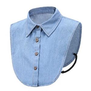 레이어디 데님 목 카라 페이크 가짜 셔츠