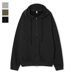 남자 루즈핏 스웻 투웨이 후드집업 AC-JUA-Q053-블랙