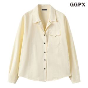 [지지피엑스]데일리 무지 카라넥 버튼업 오버핏 셔츠 (GQABA003D)