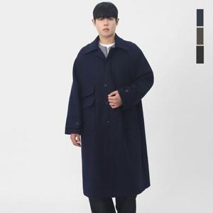 스콰즈 남자 소프트 실루엣 레글런 울혼방 발마칸 롱코트 SAZ001