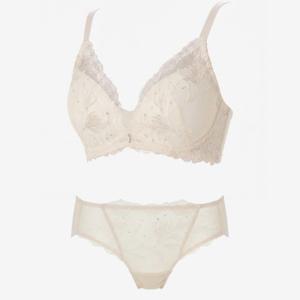 [비비안(언더웨어)]꾸띄르 레이스 패치자수 노와이어 브라 햄팬티 세트 BR979ABP979AP