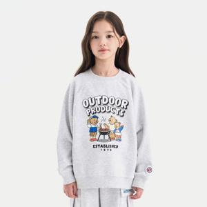 [본사][아웃도어프로덕츠키즈] 베어 그래픽 맨투맨 (멜란지 화이트)OD261IMM07_MWH