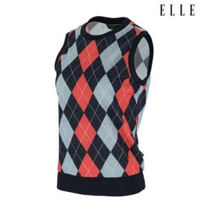 엘르골프 세이브존01 여성 아가일패턴 조끼 6J65701 820
