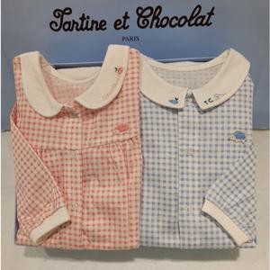 쇼콜라 엘체크우주복2종세트 (TNOMQX10U2)봄쌍둥이실내복출산백일선물