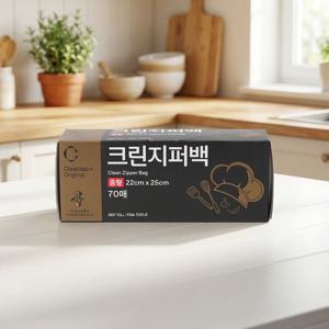 크린랩 식구 크린지퍼백 중형 70매(22x25)