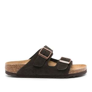 버켄스탁 스웨이드 오픈 토 버클 슬라이드 1027083D MOCHA