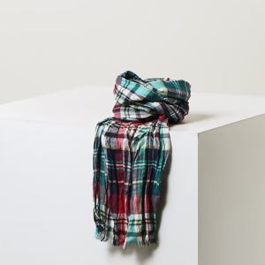 헤지스  26SS  남성 체크 린넨 머플러 HZMU6E101B3