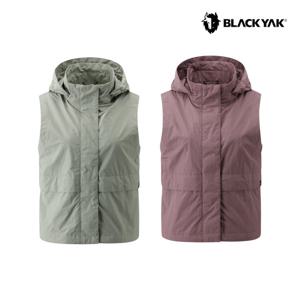 블랙야크 여성 우븐 숏 베스트 후드 바람막이 등산 조끼 빅사이즈 1BYVSSV501
