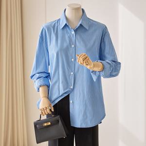 [커스텀에이블] 내추럴 루즈 스트라이프 셔츠_T2602BL019A