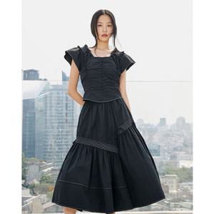 [에고이스트] ER3WB763 러플 포인트 스모킹 블라우스 (25년 가을)