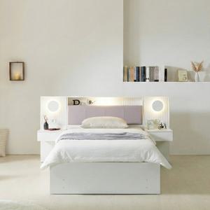 파로마 아벨라 호텔식 LED 멀티수납 침대프레임 SS + 협탁 2ea