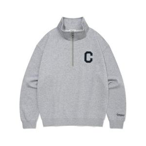 커버낫 COVERNAT C 로고 하프 집업 맨투맨 멜란지 그레이 CO2403CR10MG 343816