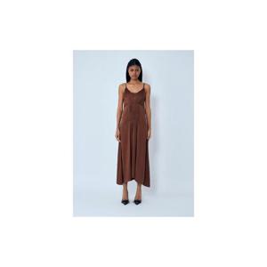 26 SS 프라다 여성 크레이프 새틴 미디 드레스 pra0264002brn