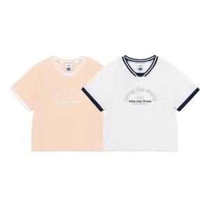 [내셔널지오그래픽키즈]K252GTS010 여아 우븐 반팔티 2종택1