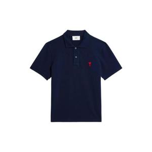 AMI아미 스몰 하트 로고 폴로 셔츠 노틱 블루 HPL001-760-491