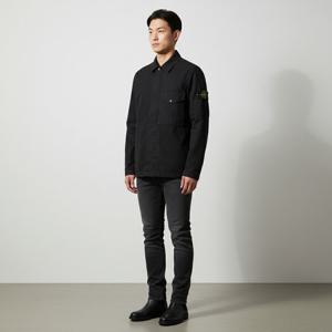 스톤아일랜드 26SS 와펜로고 오가닉 스트레치 코튼TC 셔츠 남성 자켓 L1S151200001 S0004 V0129