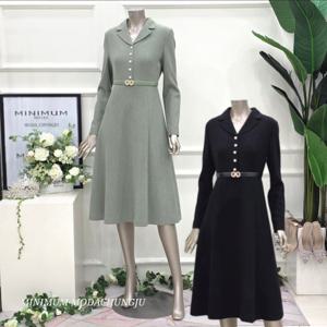 [미니멈]MD 카라 플레어 원피스  MD MMYDAWO0620GN