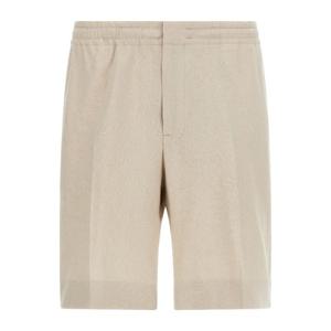 에르메네질도제냐 리넨 스트레치 플리츠 버뮤다 쇼츠 UHI35A3TB