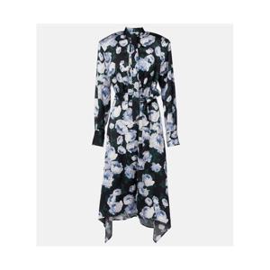 스텔라 매카트니 플로럴 타이넥 새틴 미디 드레스 P01132561