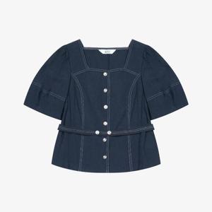 베스띠벨리 세이브존04 하트넥 라인 반팔 블라우스 BKBAF24380