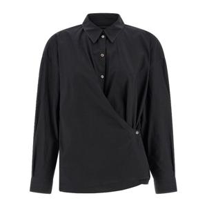 르메르 코튼 실크 어시메트릭 버튼 셔츠 SH1141LF1500 BK998