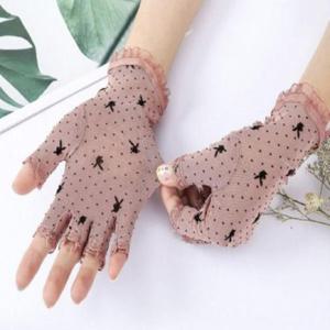 여성손가락장갑 여성 레이스 망사 자외선차단 운전장갑