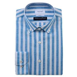 [예작]YJFMUA589_면마 혼방 스트라이프 슬림 긴소매