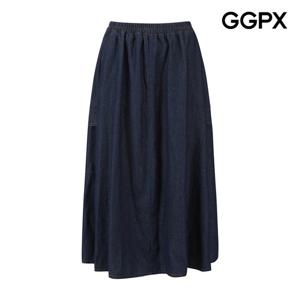GGPX  심플 데님 밴딩 플레어 스커트 (GQ3SK003F)