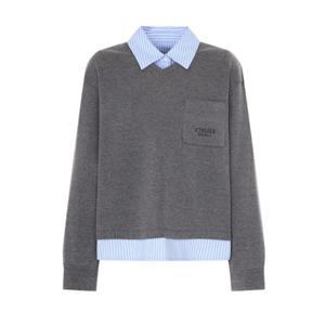 [케네스레이디] 셔츠 레이어드 맨투맨 (EWTSPJ0103)