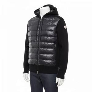 몽클레르 9B00007 M3238 999 남성 니트 패딩 가디건 블랙 자켓
