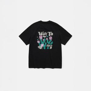 코오롱스포츠  여성 선인장 그래픽 반팔 티셔츠 TVTCM25622BLK