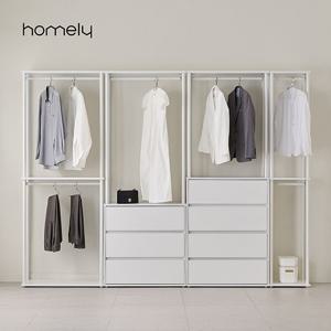 홈리 셀렉트 드레스룸 2400 A세트(800 행거+800 행거+800 3단 서랍 행거)