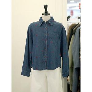 메종블랑쉬 세이브존03 하트 자수 패턴 포켓 데님 셔츠 AQM265JSH231A