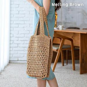 [로즈블로썸][멜팅브라운] 여성 라탄숄더백 라탄가방 휴양지가방