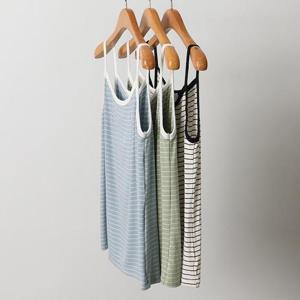 [강물처럼]빅사이즈사랑해요 I983L306 스판줄지배색끈나시 GY (1