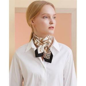 닥스 ACC [실크100]베이지 체크 체인프린트 스카프 DCSC2E821I2 389165