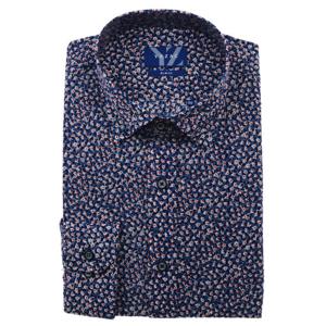 [예작(셔츠)]플라워 프린트 밑단 일자 슬림핏 여름 긴소매YJFMUA591