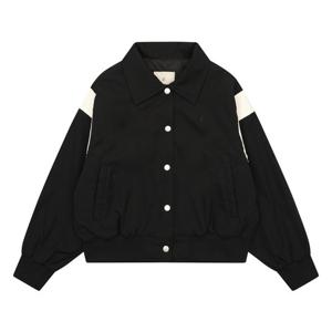 [에꼴리에][에꼴리에] 여아 배색 카라 바시티 점퍼 24OT181_BK