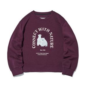 [인터크루]여성 베어캐릭터맨투맨 ITW3TM54ABG (버건디)