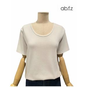 [에이비에프지]U넥 솔리드 롱 반팔 티셔츠 APA2HK33E